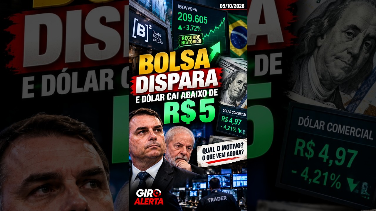 Eleições: Ibovespa bate recorde e dólar fica abaixo de R$ 5 está bombando no Google hoje (05 de outubro de 2026) – Entenda o motivo e veja repercussão